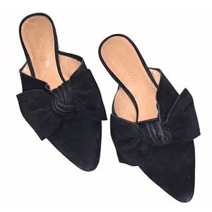 Madewell The Remi Bow Mules Suede 6.5